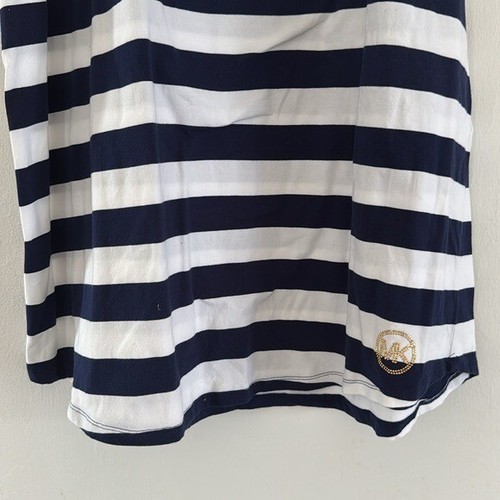 Michael Kors Hemdblusenkleid Damen 2X Gestreift Marine Blau Kurzarm Freizeit Baumwolle - Bild 4 von 12