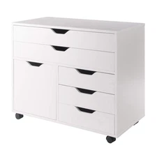 Winsome Halifax Storage Mobile Cabinets, 1 Door, 3 Drawers, 2 Wide Drawers, f...