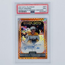 Philip Tomasino /15 POP1 💎 2021-22 OPC Platinum R-PT Orange Checkers Auto PSA9