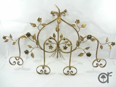Appendiabiti 4 Posti Oro Dorato Rose - Ferro Battuto Design Classico
