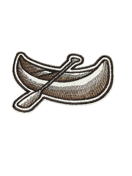 Canoe Camping Iron on patch outdoors upscaling decorating clothing hat tote bag - Image 3 of 3