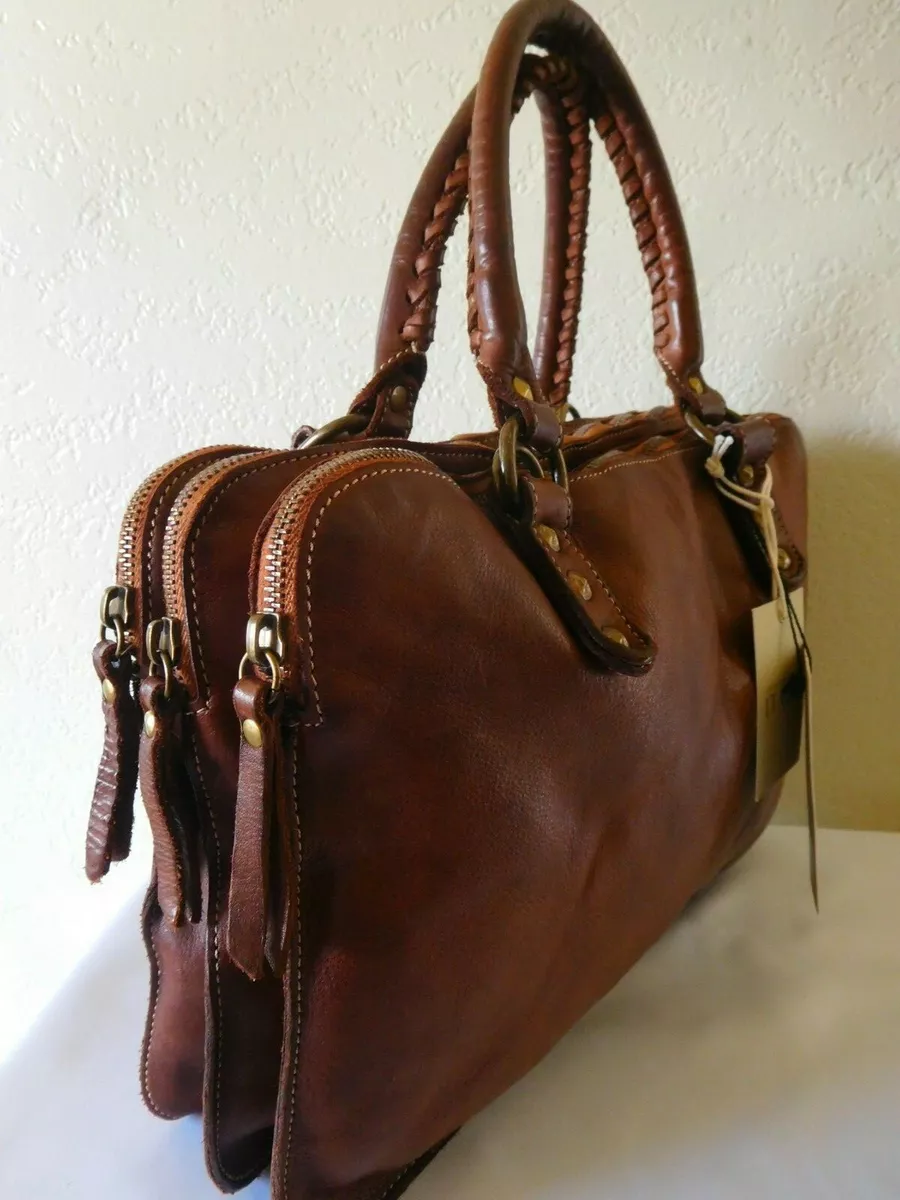 New Costanza Rota Satchel Crossbody Vintage Italian Leather Handbag Purse