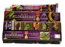 1-36 Tubes BLACK ELDERBERRY Toothpaste By Essential Palace 5 in 1, Fluoride Free