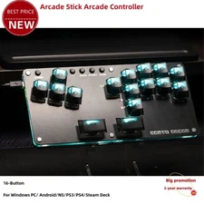 16-Button Arcade Stick Controller with Square Buttons V4 Switches HAUTE PAD B16
