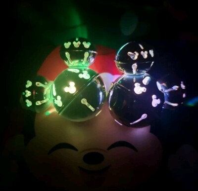 Disneyland Mickey Shaped Jingle Bell Purple And White 2022 Glow Cube Set