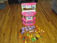 A simple Kitchen Play Set with play food made in USA American Plastic Toys Inc.