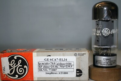 General Electric GE 6CA7 EL34 真空管ペア General Electric GE 6CA7 EL34 真空管ペア General Electric GE 6CA7