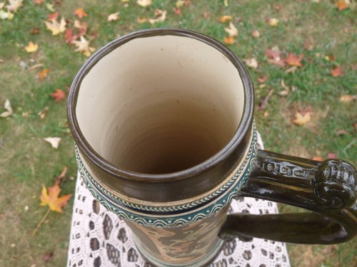 Mettlach Simon Peter Gerz GERMAN 2L Incised Stoneware 19c PICTORIAL TANKARD 1235 - 第 11/12 張圖片
