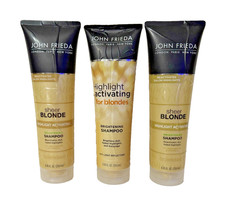 Lot of 3 John Frieda Sheer Blonde Highlight Enhancing Shampoo for Blondes 8.45oz