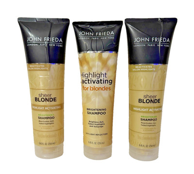 Lot of 3 John Frieda Sheer Blonde Highlight Enhancing Shampoo for Blondes 8.45oz