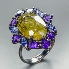 Jewellery 10 ct+ Natural Tourmaline Ring 925 Sterling Silver Size 8 /R468553