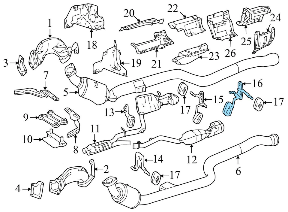 Mercedes-Benz E63 AMG 2010-2016 - Soporte/colgador de escape izquierdo Foto 3 de 4