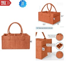 Stylish Felt Baby Diaper Caddy with Elegant Oil Rubbed Finish - 3 Compartments