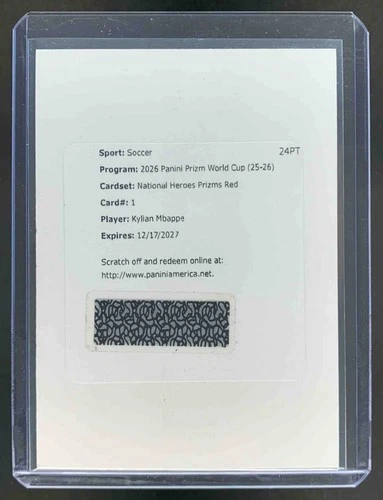 Kylian Mbappe 2026 Panini Prizm World Cup National Heroes Auto /99 REDEMPTION