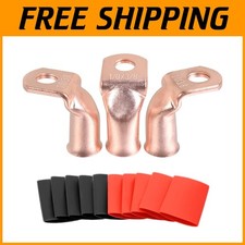 Pure Copper Cable Lugs 10pcs - 3/8 Battery Lugs 