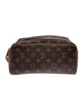 Louis Vuitton Monogram Dopp Kit Pochette Borsa a Mano Marrone Scuro PVC M44494