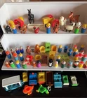 Vintage Fisher Price Little People farm airport school construction baby jester