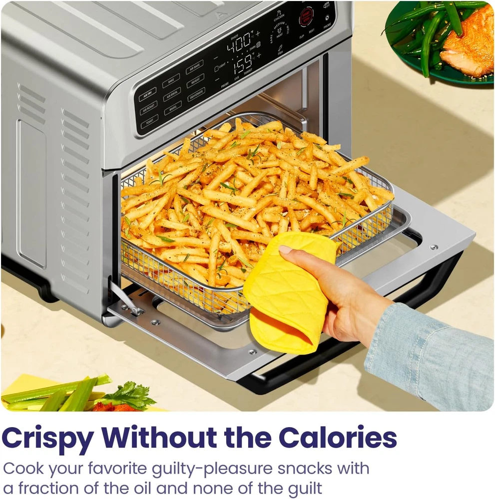 12-in-1 Stainless Steel Air Fryer Toaster Oven Combo with Probe Thermometer 12-in-1 Stainless Steel Air Fryer Toaster Oven Combo with Probe Thermometer