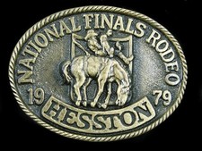 SJ01150 NOS NFR 1979 NATIONAL FINALS RODEO HESSTON COLLECTOR BELT BUCKLE