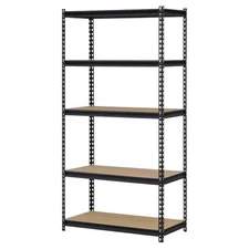 Muscle Rack 5-Shelf Steel Storage Shelf Unit, Black, 4000 lbs Capacity