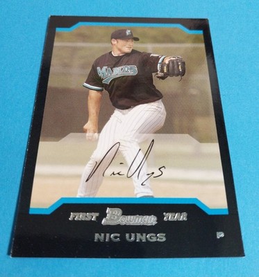 2004 Bowman First Year Nic Ungs RC #186 Florida Marlins 