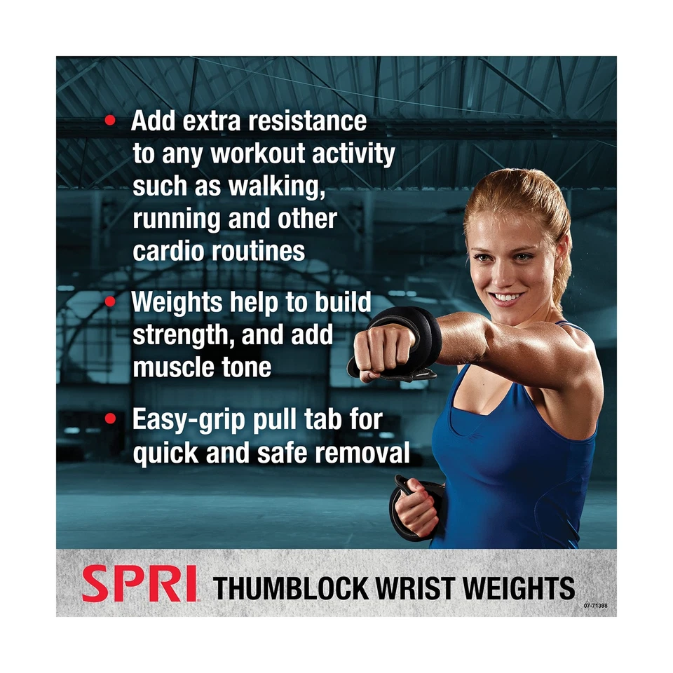 SPRI Wrist Weights Thumblock Arm Weights Set for Women & Men (Available in 2l... - Image 3 of 4