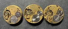 3 WALTHAM 16S 7J GRADE No. 20  TRAVELER PW PS POCKET WATCH MOVEMENT LOT