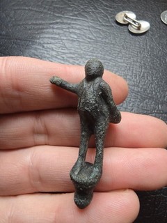 Antique Ancient Bronze Figure Artifact Pipe Tamper? 17th / 18th Century Detect