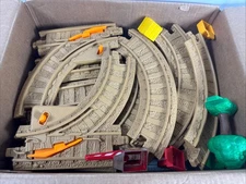 Lot of GeoTrax Fisher Price Mattel Track Gray/Tan Accessories 48 Pieces Mixed