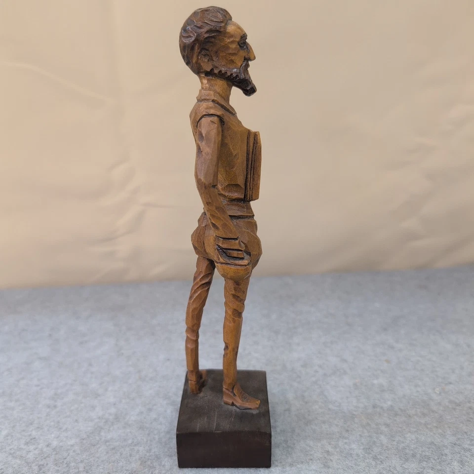 Estátua figura de madeira esculpida à mão Don Quixote vintage Md na Espanha Cervantes La Mancha - Imagem 2 de 4