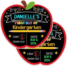 First Day  Last Day of School Chalkboard Signs, 9.5"x10.3" Double