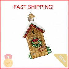 Old World Christmas Holiday Outhouse Glass Blown Ornament for Christmas Tree, Ha