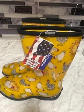 Sloggers Chicken Print Rain Muck Mud Garden Boots Women's Size 8 New ! 
