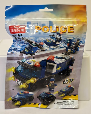 Lelebrother 147-teilig 6-in-1 Polizeiauto Zum Selbermachen Bausteine Ziegel Spielzeug Set