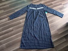 Croft  Barrow women medium-size 100 cotton navy blue white plaid nightgown NWT