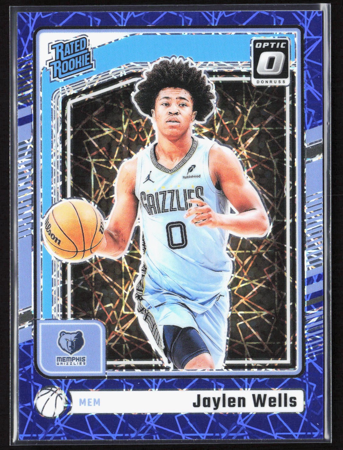 2024-25 Donruss Optic Jaylen Wells Blue Velocity Prizm Rookie RC #252