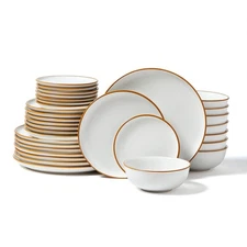 VEVOR✅Dinnerware Set,Service for 8 (32 PCS),Round Plates and Bowls Sets,Scratch
