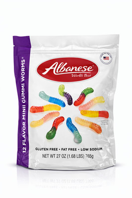 Albanese 12 Flavor Mini Gummies Worms Gummy Candy , 36oz 1.68lbs Best Value Pack
