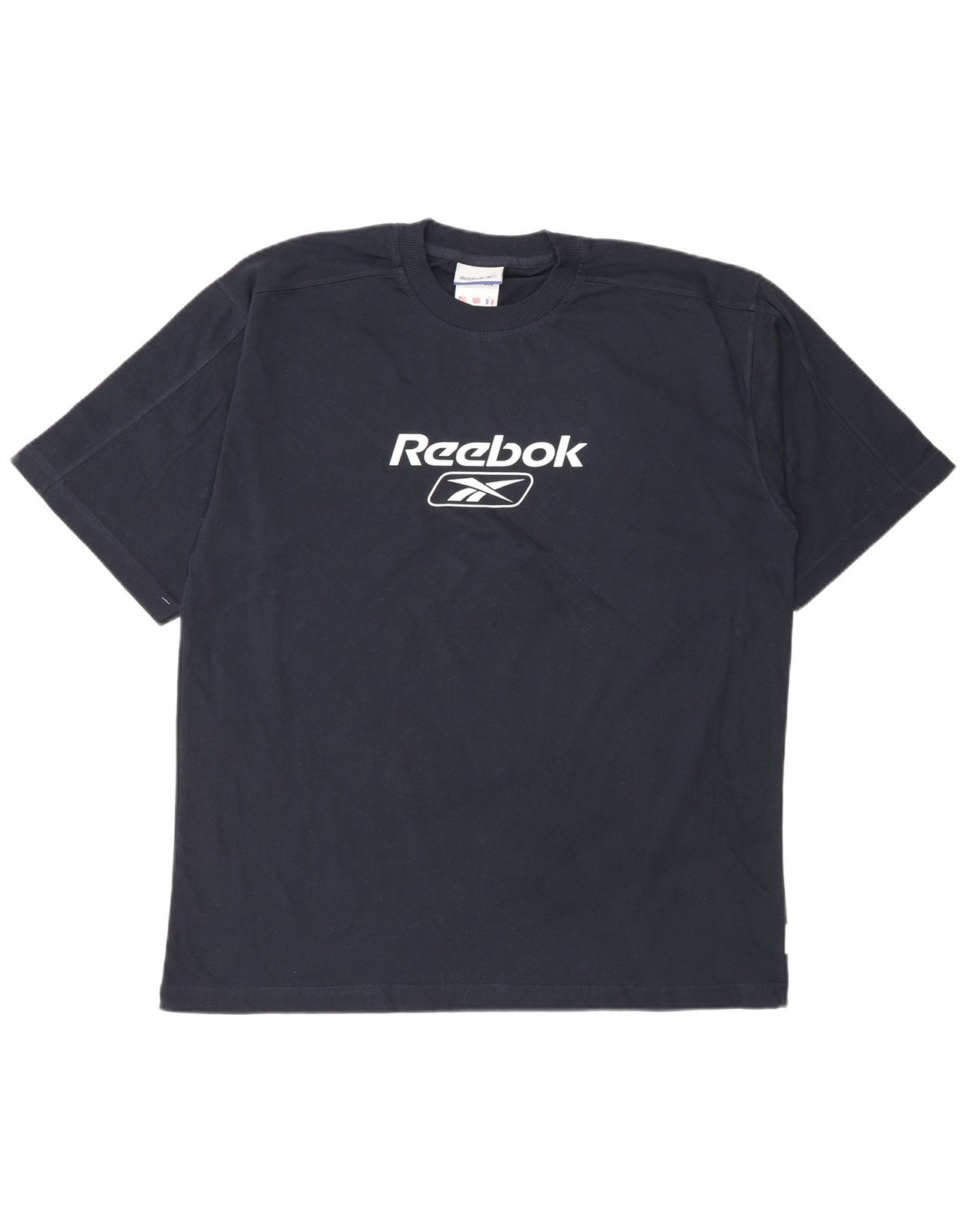 Reebok Mens Graphic T-Shirt Top Large Navy Blue Cotton DK14