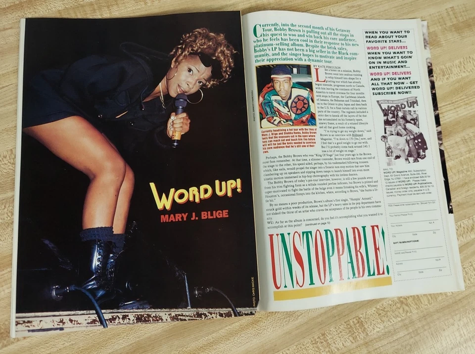 Vintage Word Up Magazine April 1993 Mary J Blige Cover, TLC, Bobby Brown, CB4 - Image 3 of 4