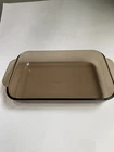 Pyrex 232-R Amber Glass 11”x7”x1.5” 2 Qt 2L Casserole Baking Pan Dish Vintage