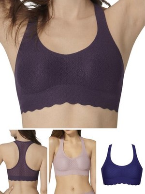 Sloggi Bralette ZERO Feel Bra Lace Top Racerback Light Padded Non Wired Lingerie