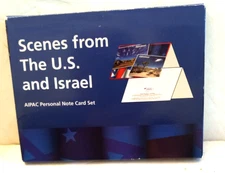 SCENES FROM THE U.S. & ISRAEL AIPAC  4" X 5 1/2" NOTE CARD SET OF 6 UNUSED
