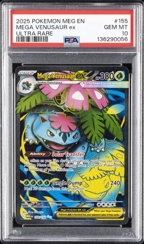 2025 POKEMON MEG EN-MEGA EVOLUTION ULTRA RARE #155 MEGA VENUSAUR EX PSA 10