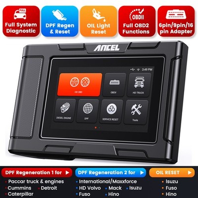 ANCEL HD3400 PRO Diesel Heavy Duty Truck Diagnostic Scanner for Hino Volvo Mack