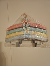 Lot of 4 Padded Satin Clothes Hangers With Clips Assortment Colors