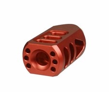 Red Tanker Style Muzzle Brake Triangular Baffle 1/2x28 TPI Thread For 350 Legend