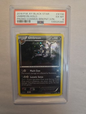2016 POKEMON XY BLACK STAR PROMO COSMOS-BREAKPOINT 3 PACK UMBREON-HOLO PSA 6