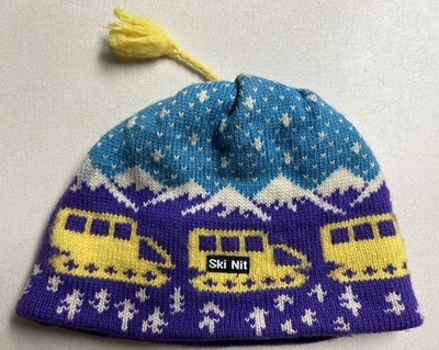 Ski Nit Beanie With Pom Wool Blend Hand Crafted In Calgary Canada 90 s Ski Board