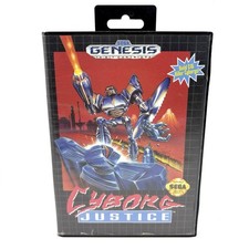 Sega Genesis Cyborg Justice Cartridge & Case
